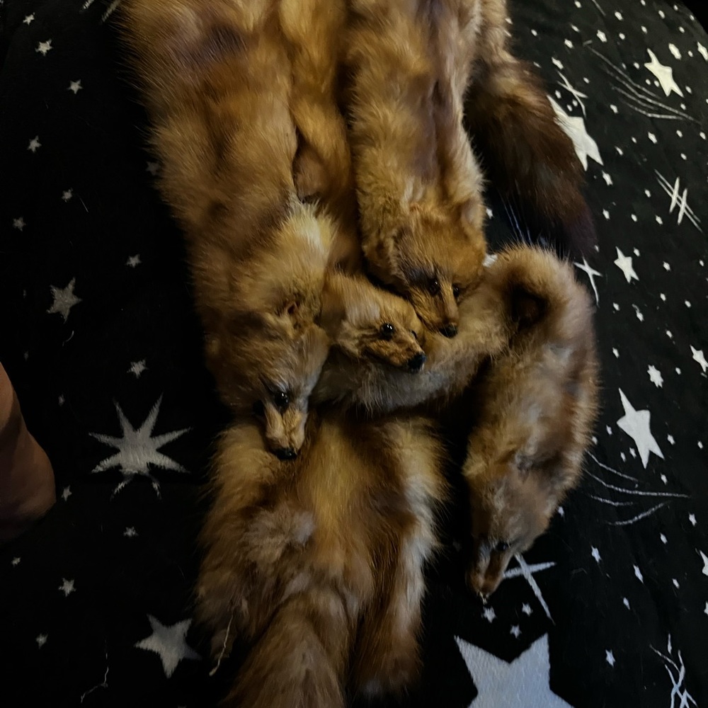 Fur shawl Roaring 20s Fashion 3 Mink Stole Cape